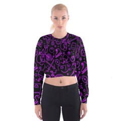 Telegram Pattern Art Patterns Cropped Sweatshirt