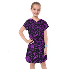 Telegram Pattern Art Patterns Kids  Drop Waist Dress