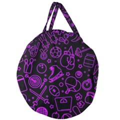 Telegram Pattern Art Patterns Giant Round Zipper Tote