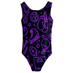 Telegram Pattern Art Patterns Kids  Cut-out Back One Piece Swimsuit