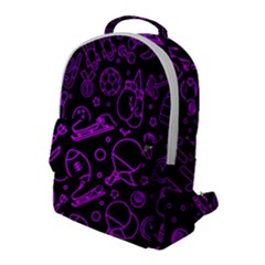 Telegram Pattern Art Patterns Flap Pocket Backpack (large)