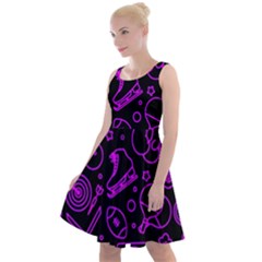 Telegram Pattern Art Patterns Knee Length Skater Dress