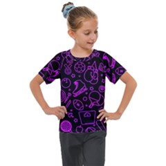 Telegram Pattern Art Patterns Kids  Mesh Piece Tee