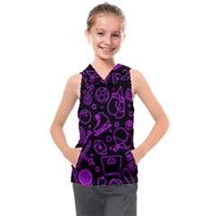 Telegram Pattern Art Patterns Kids  Sleeveless Hoodie