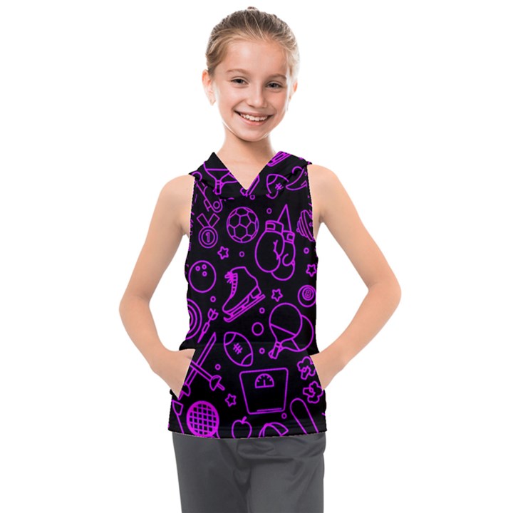 Telegram Pattern Art Patterns Kids  Sleeveless Hoodie