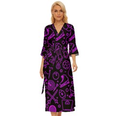 Telegram Pattern Art Patterns Midsummer Wrap Dress