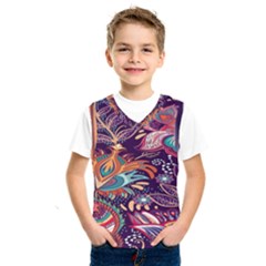 Ornamental Patterns Abstract Flower Pattern Purple Kids  Basketball Tank Top