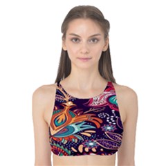 Ornamental Patterns Abstract Flower Pattern Purple Tank Bikini Top