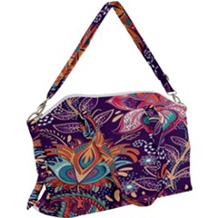 Ornamental Patterns Abstract Flower Pattern Purple Canvas Crossbody Bag