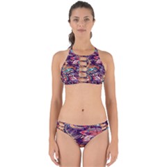 Ornamental Patterns Abstract Flower Pattern Purple Perfectly Cut Out Bikini Set