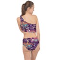 Ornamental Patterns Abstract Flower Pattern Purple Spliced Up Two Piece Swimsuit View2