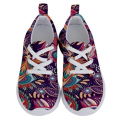 Ornamental Patterns Abstract Flower Pattern Purple Running Shoes