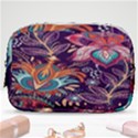 Ornamental Patterns Abstract Flower Pattern Purple Make Up Pouch (Small) View1