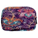 Ornamental Patterns Abstract Flower Pattern Purple Make Up Pouch (Small) View2