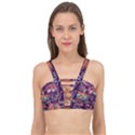 Ornamental Patterns Abstract Flower Pattern Purple Cage Up Bikini Top View1