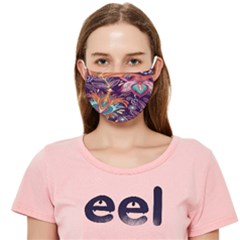 Ornamental Patterns Abstract Flower Pattern Purple Cloth Face Mask (adult) by Jancukart