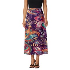 Ornamental Patterns Abstract Flower Pattern Purple Classic Midi Chiffon Skirt