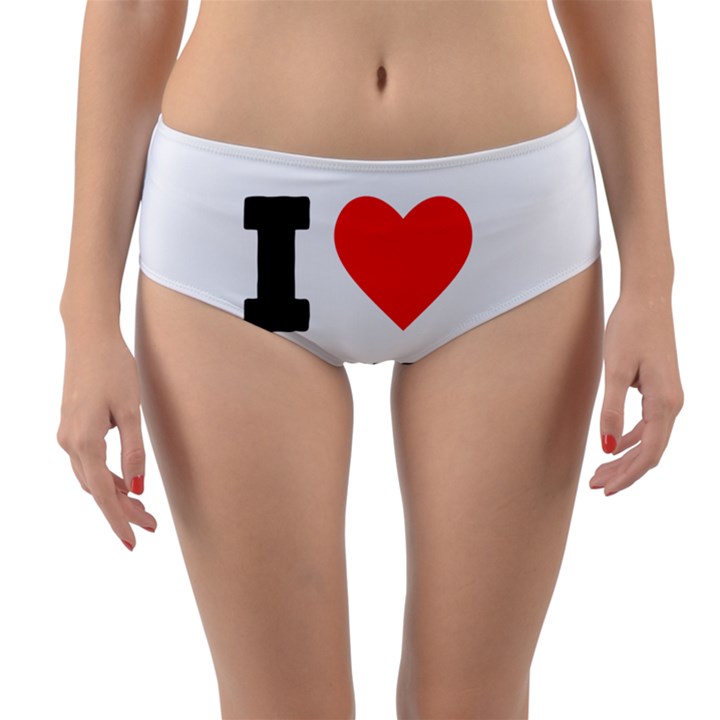 I love louis Reversible Mid-Waist Bikini Bottoms