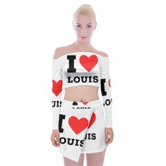 I Love Louis Off Shoulder Top With Mini Skirt Set by ilovewhateva