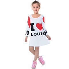 I Love Louis Kids  Long Sleeve Velvet Dress by ilovewhateva