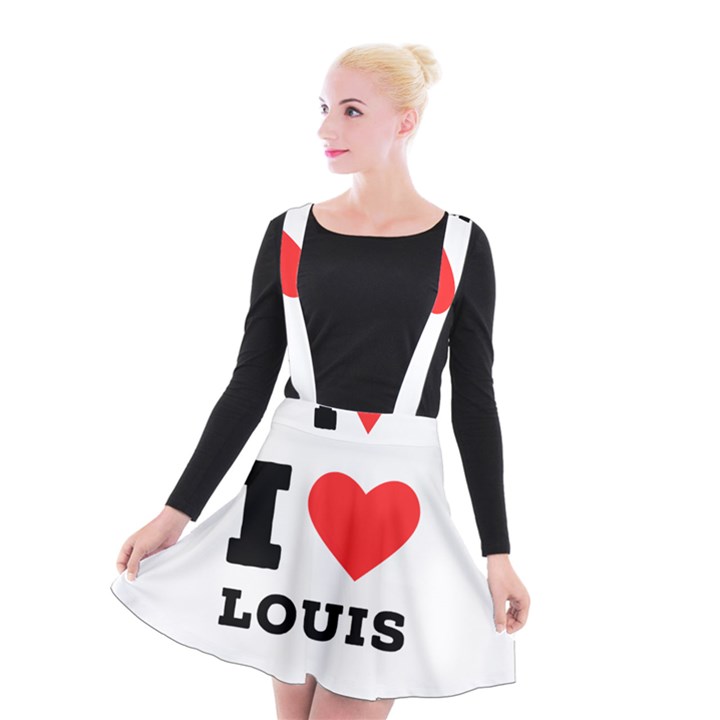 I love louis Suspender Skater Skirt