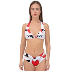 I Love Louis Double Strap Halter Bikini Set by ilovewhateva