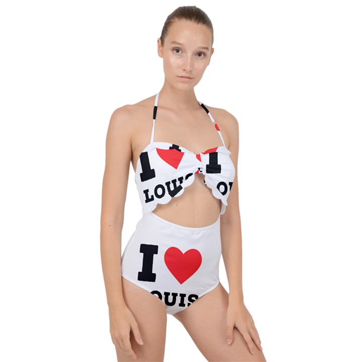 I love louis Scallop Top Cut Out Swimsuit