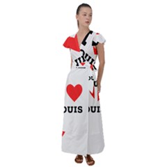 I Love Louis Flutter Sleeve Maxi Dress by ilovewhateva