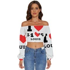 I Love Louis Long Sleeve Crinkled Weave Crop Top by ilovewhateva