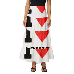 I Love Louis Tiered Ruffle Maxi Skirt by ilovewhateva