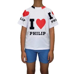 I Love Philip Kids  Short Sleeve Swimwear by ilovewhateva