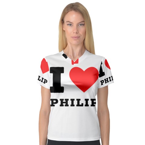 I Love Philip V-neck Sport Mesh Tee by ilovewhateva