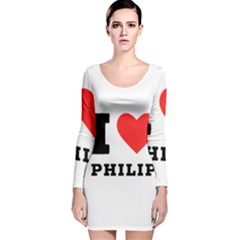 I Love Philip Long Sleeve Velvet Bodycon Dress by ilovewhateva