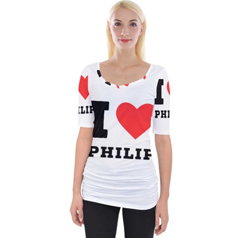 I Love Philip Wide Neckline Tee by ilovewhateva