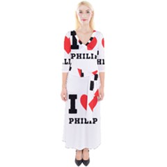 I Love Philip Quarter Sleeve Wrap Maxi Dress by ilovewhateva