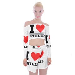 I Love Philip Off Shoulder Top With Mini Skirt Set by ilovewhateva