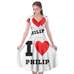 I Love Philip Cap Sleeve Wrap Front Dress by ilovewhateva