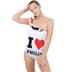 I Love Philip Frilly One Shoulder Swimsuit by ilovewhateva