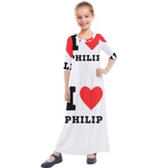 I Love Philip Kids  Quarter Sleeve Maxi Dress by ilovewhateva