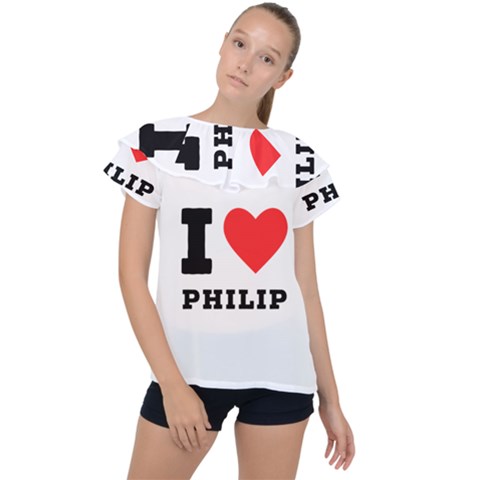 I Love Philip Ruffle Collar Chiffon Blouse by ilovewhateva