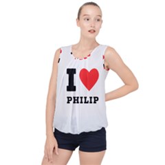 I Love Philip Bubble Hem Chiffon Tank Top by ilovewhateva