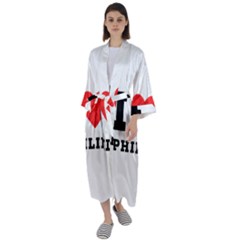 I Love Philip Maxi Satin Kimono by ilovewhateva