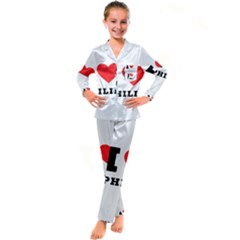 I Love Philip Kid s Satin Long Sleeve Pajamas Set by ilovewhateva