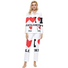 I Love Philip Womens  Long Sleeve Velvet Pocket Pajamas Set by ilovewhateva