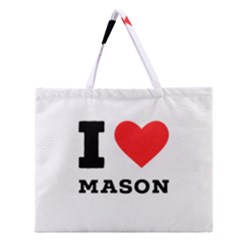 I Love Mason Zipper Large Tote Bag by ilovewhateva