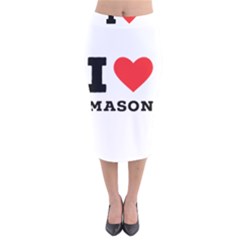 I Love Mason Velvet Midi Pencil Skirt by ilovewhateva