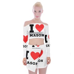 I Love Mason Off Shoulder Top With Mini Skirt Set by ilovewhateva