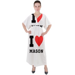 I Love Mason V-neck Boho Style Maxi Dress by ilovewhateva