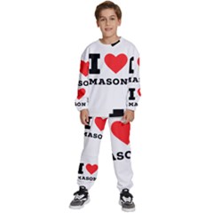 I Love Mason Kids  Sweatshirt Set by ilovewhateva