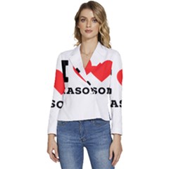 I Love Mason Women s Long Sleeve Revers Collar Cropped Jacket by ilovewhateva